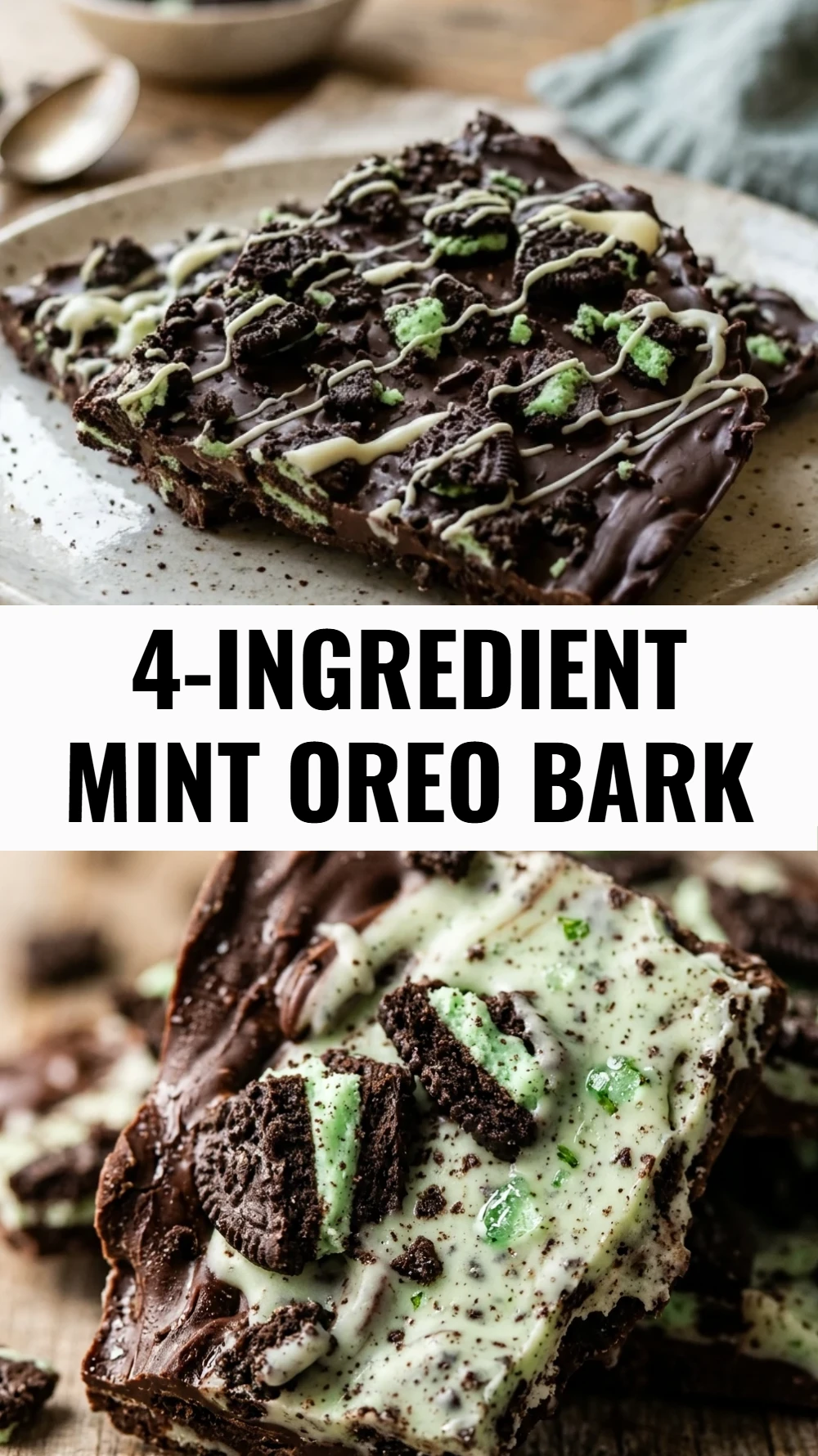 4-Ingredient Mint Oreo Bark