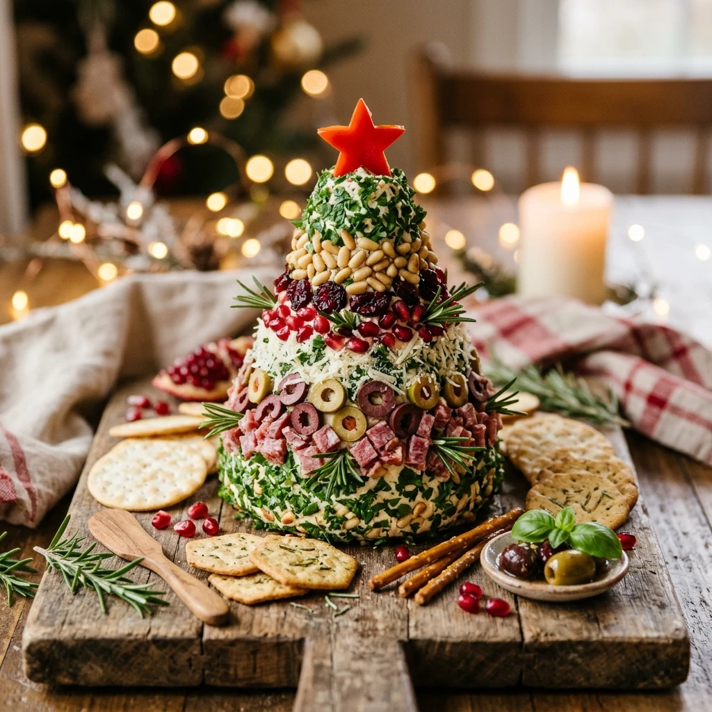 Antipasto Christmas Tree Cheese Ball