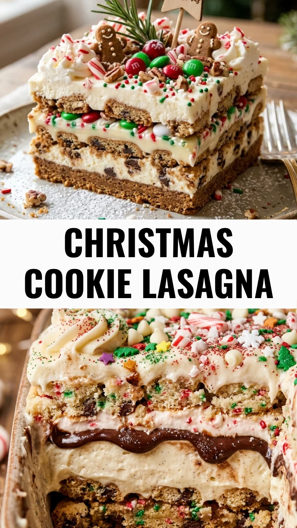 Christmas Cookie Lasagna