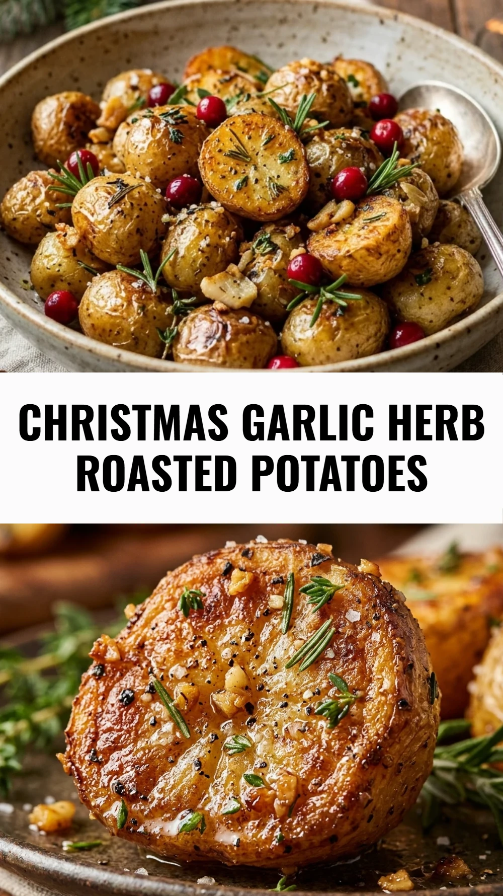 Christmas Garlic Herb Roasted Potatoes