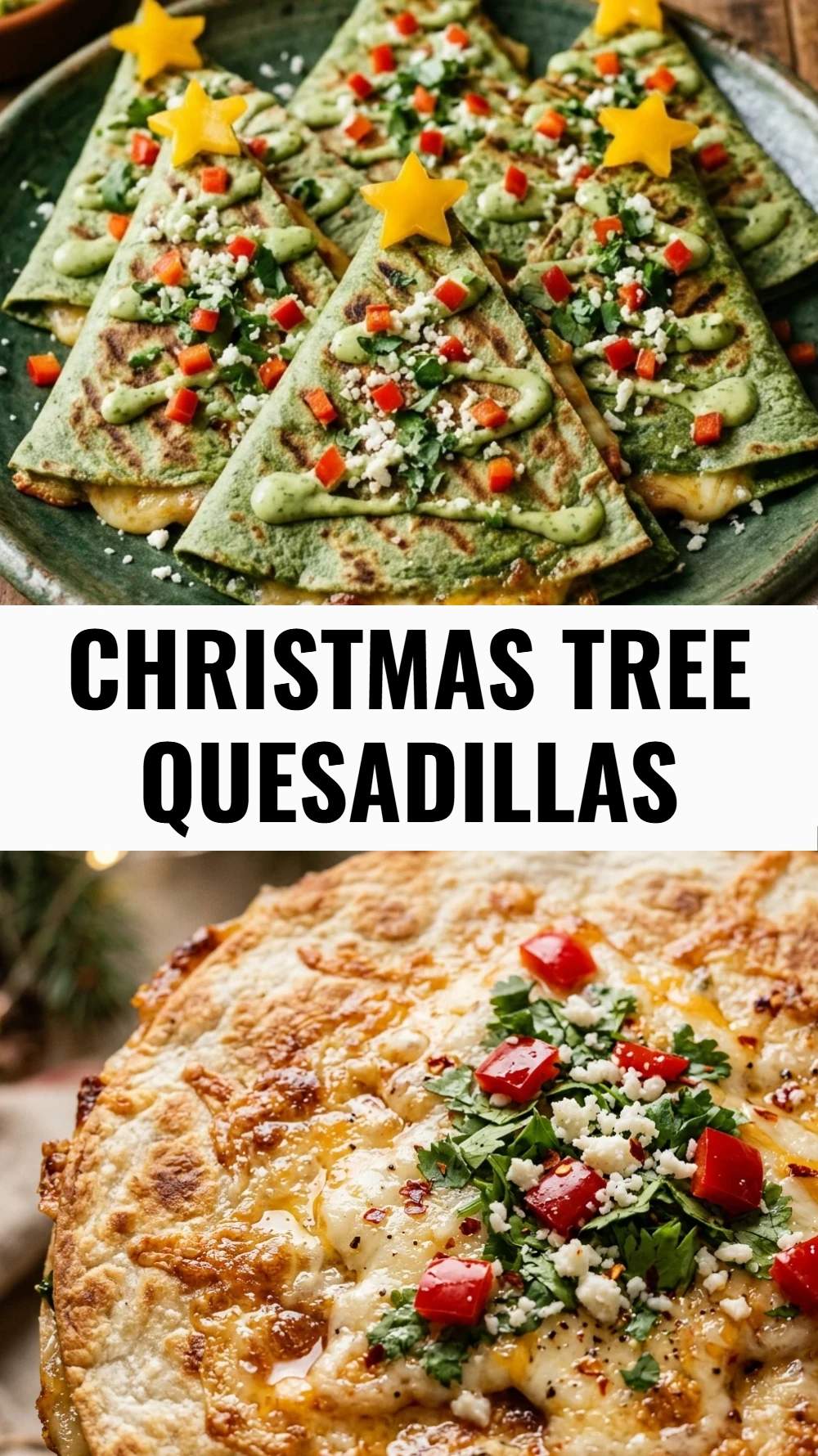 Christmas Tree Quesadillas
