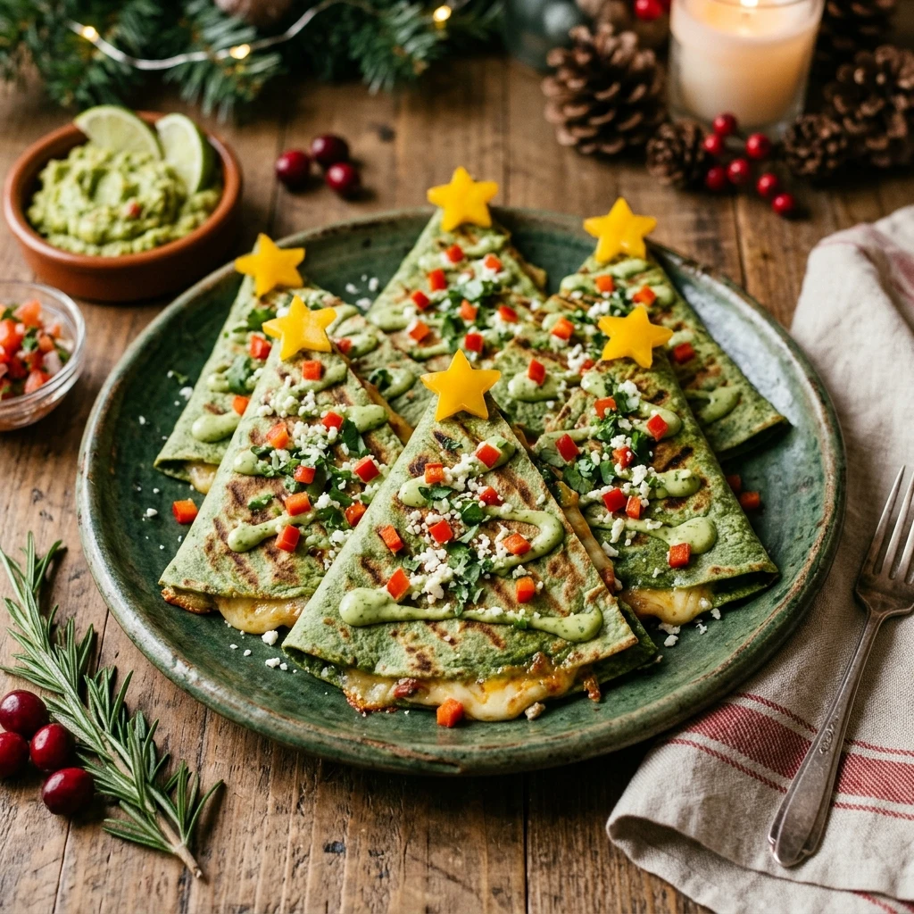 Christmas Tree Quesadillas