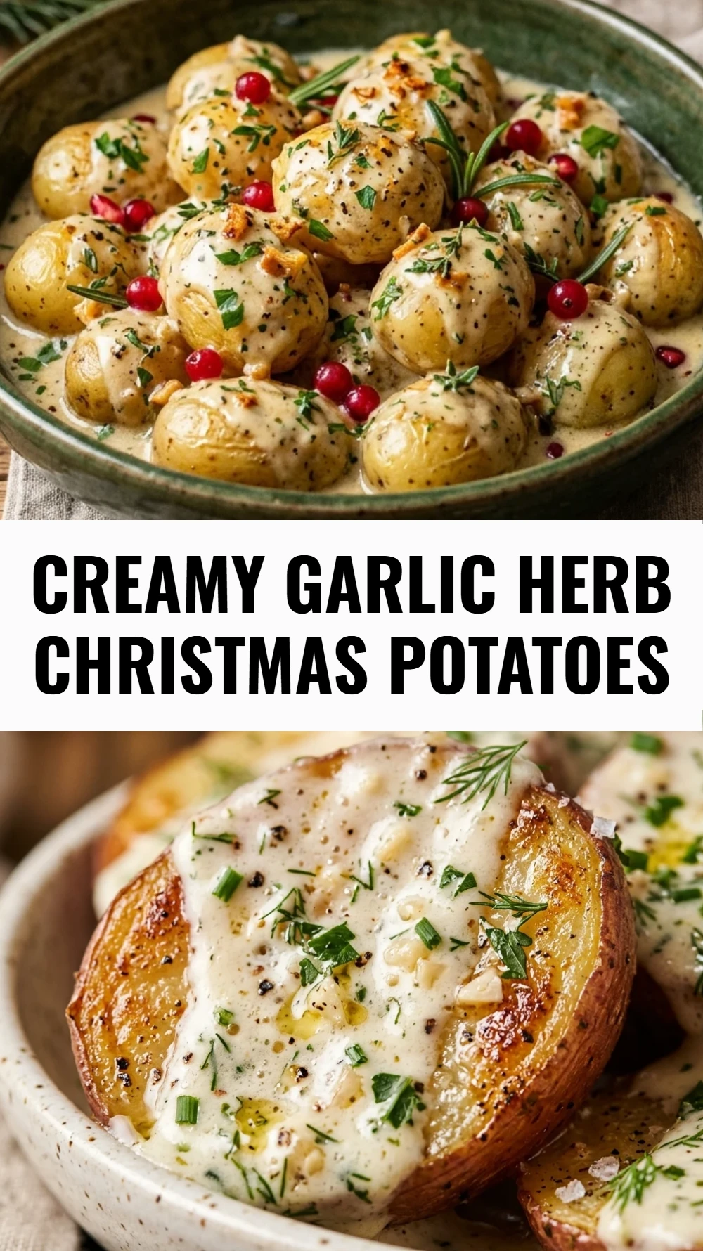 Creamy Garlic Herb Christmas Potatoes
