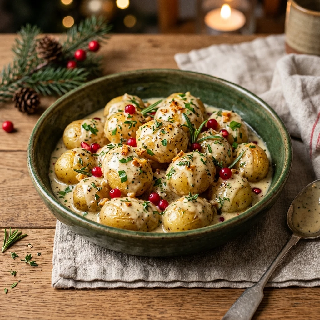 Creamy Garlic Herb Christmas Potatoes
