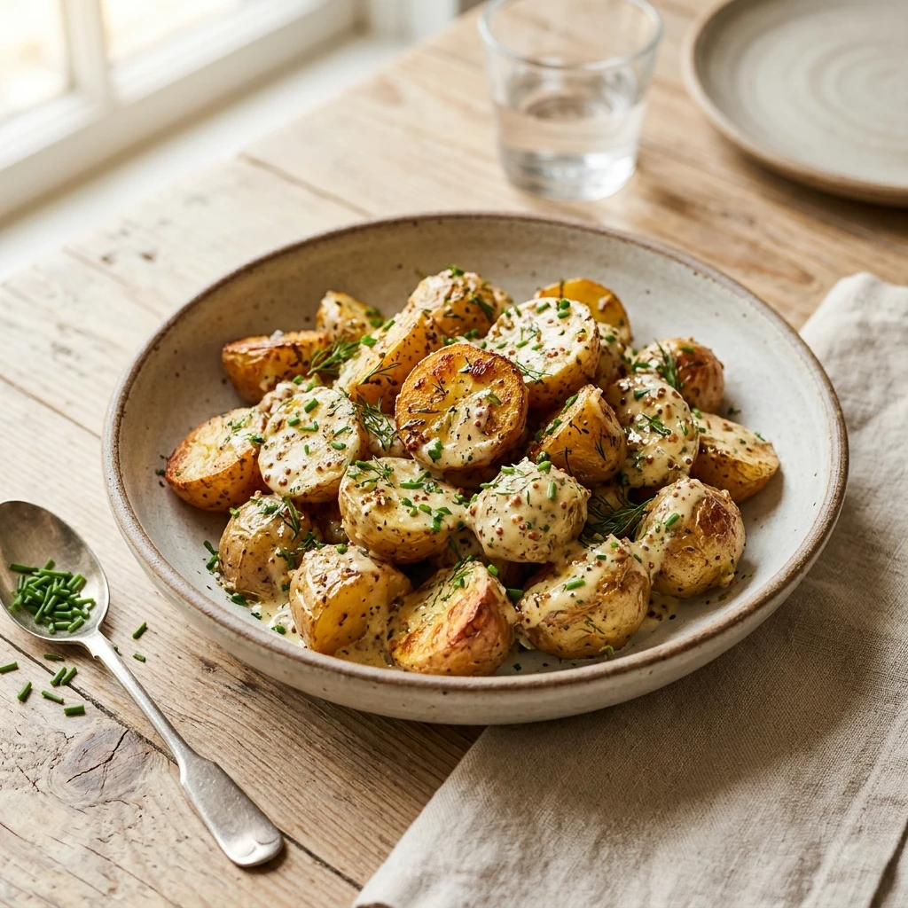 Creamy Mustard Roasted Potatoes