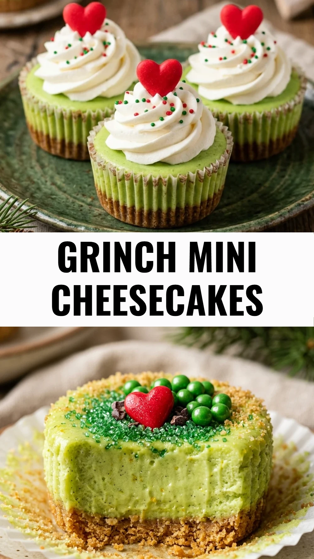 Grinch Mini Cheesecakes