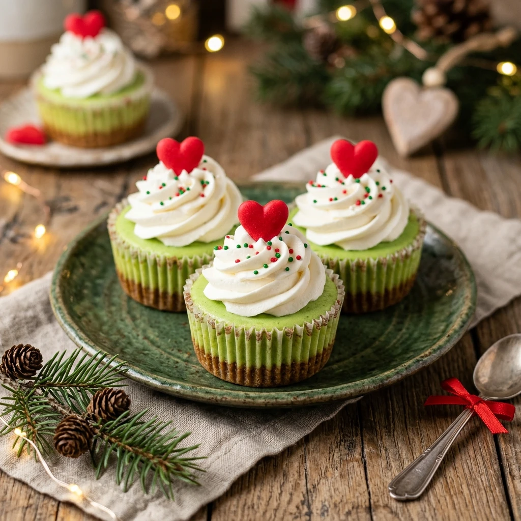 Grinch Mini Cheesecakes
