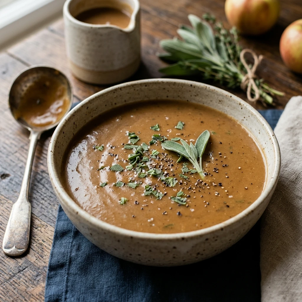 Make-Ahead Cider and Sage Gravy