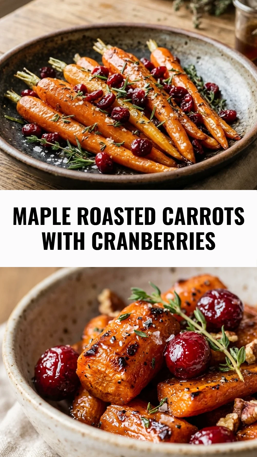 Maple Roasted Carrots with Cranberries