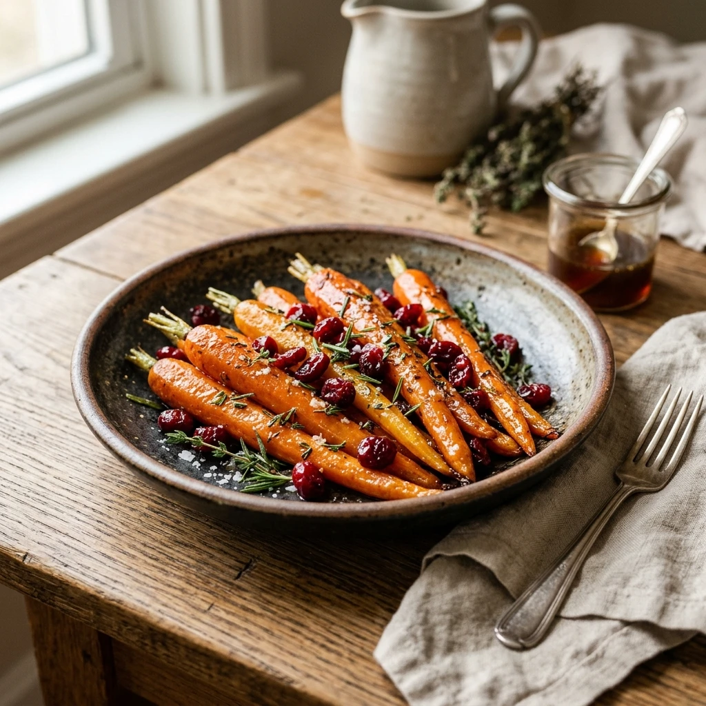 Maple Roasted Carrots with Cranberries