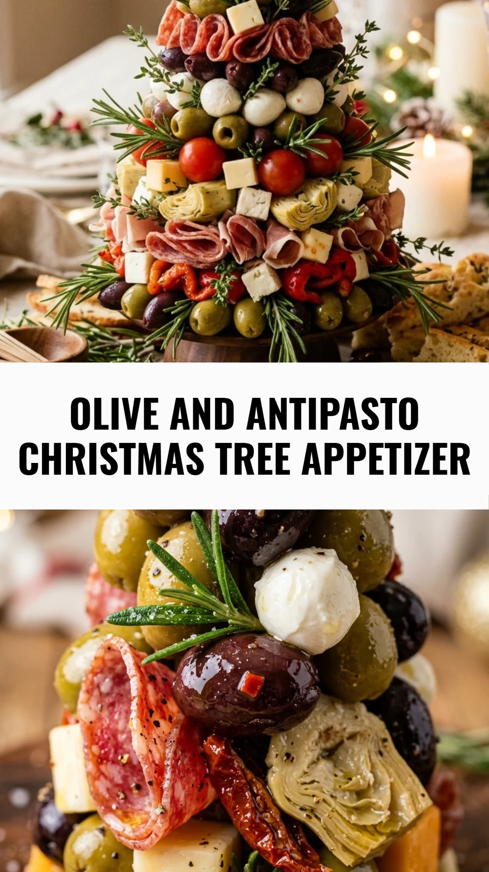 Olive and Antipasto Christmas Tree Appetizer