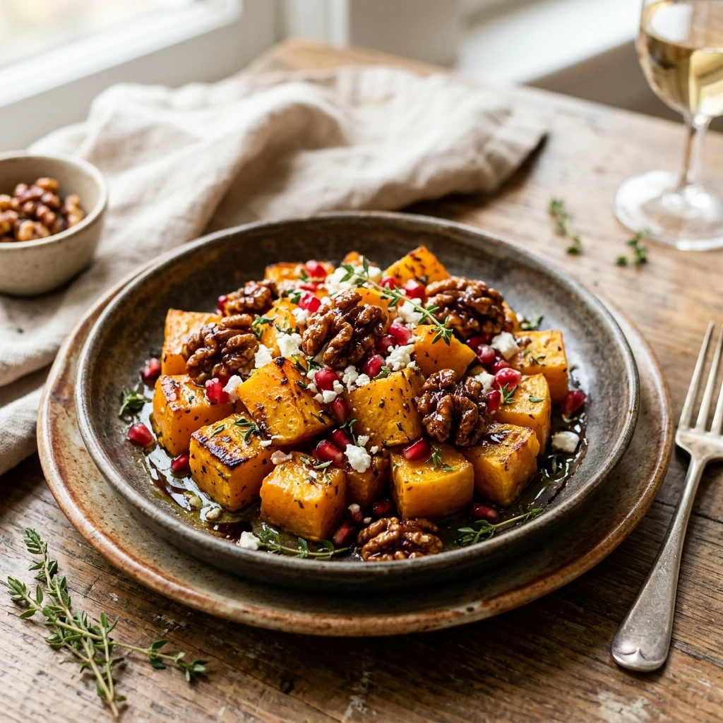 Roasted Butternut Squash with Candied Walnuts