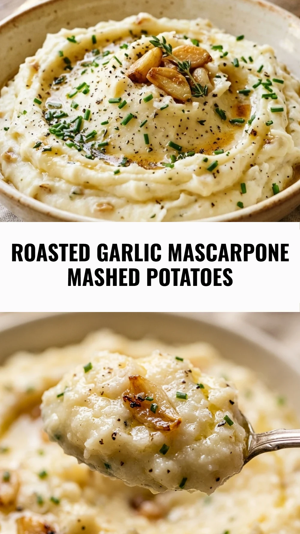 Roasted Garlic Mascarpone Mashed Potatoes