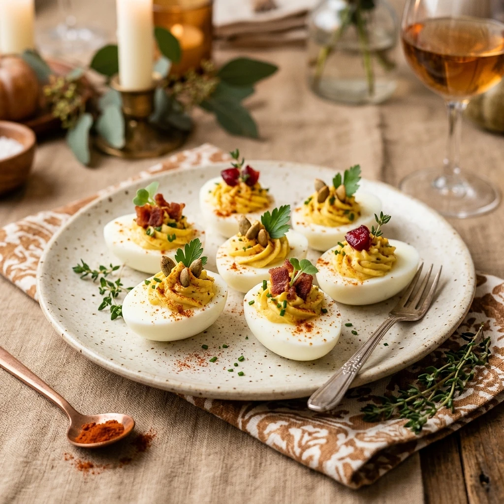 Thanksgiving Deviled Eggs Appetizers