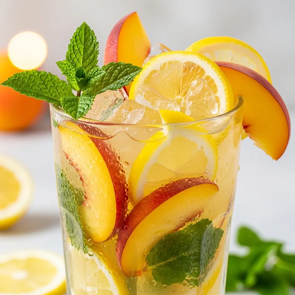 Sweet Tart Peach Lemonade For Summer
