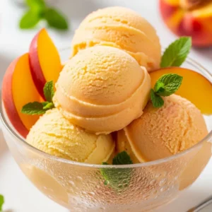 3 Ingredient Peach Sorbet