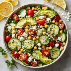 Chickpea Feta Avocado Salad