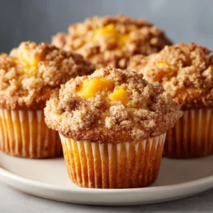 Homemade Peach Cobbler Muffins