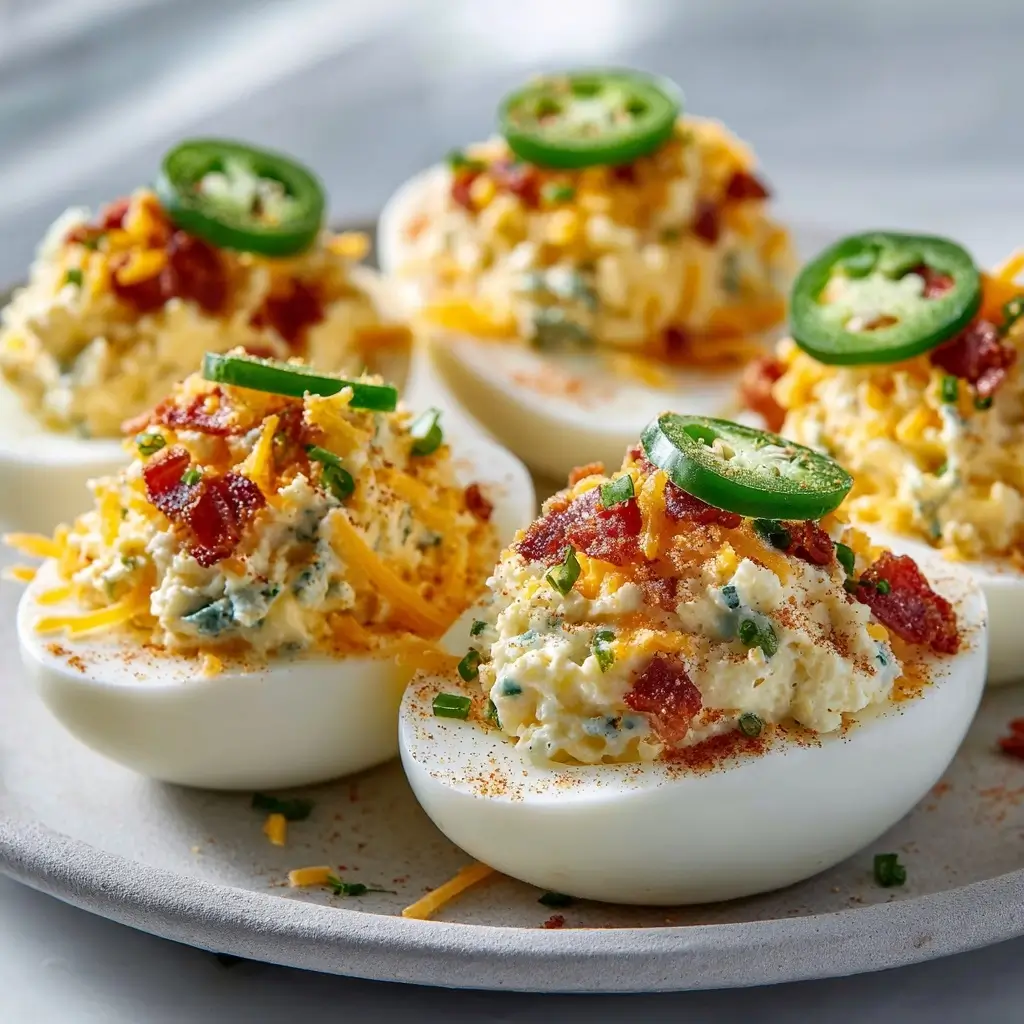 Loaded Jalapeño Popper Deviled Eggs