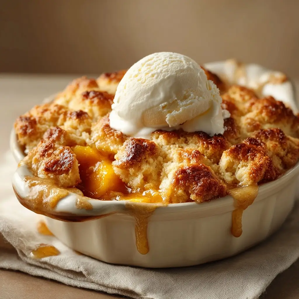Old Fashioned Oven Baked Peach Cobbler