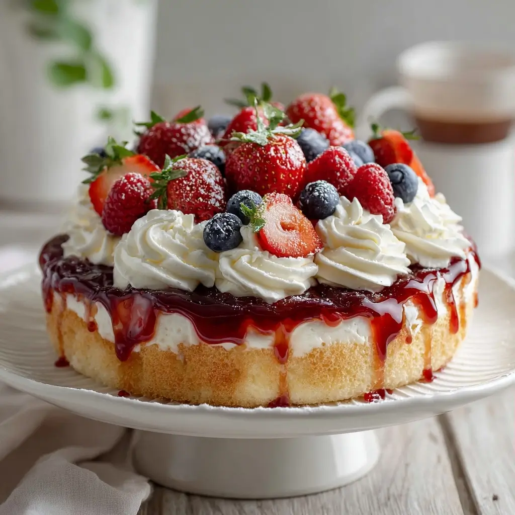 Summer Berry Poke Cake