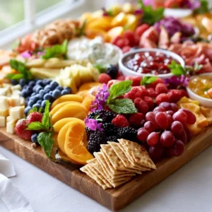 Summer Charcuterie Board With Fresh Fruit & Dips