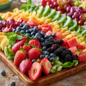 Colorful Summer Fruit Platter For Picnic