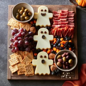 Ghost Shaped Charcuterie Board For Halloween Parties