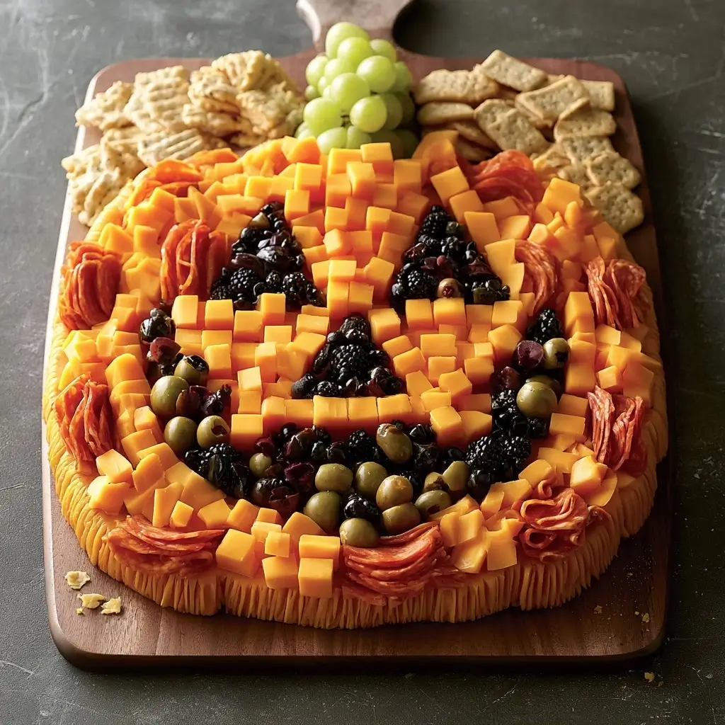 Jack O Lantern Charcuterie Board For Trick Or Treaters