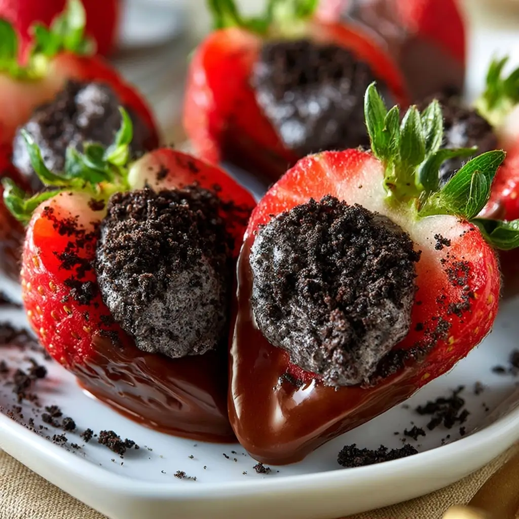 Oreo Truffle Stuffed Strawberries