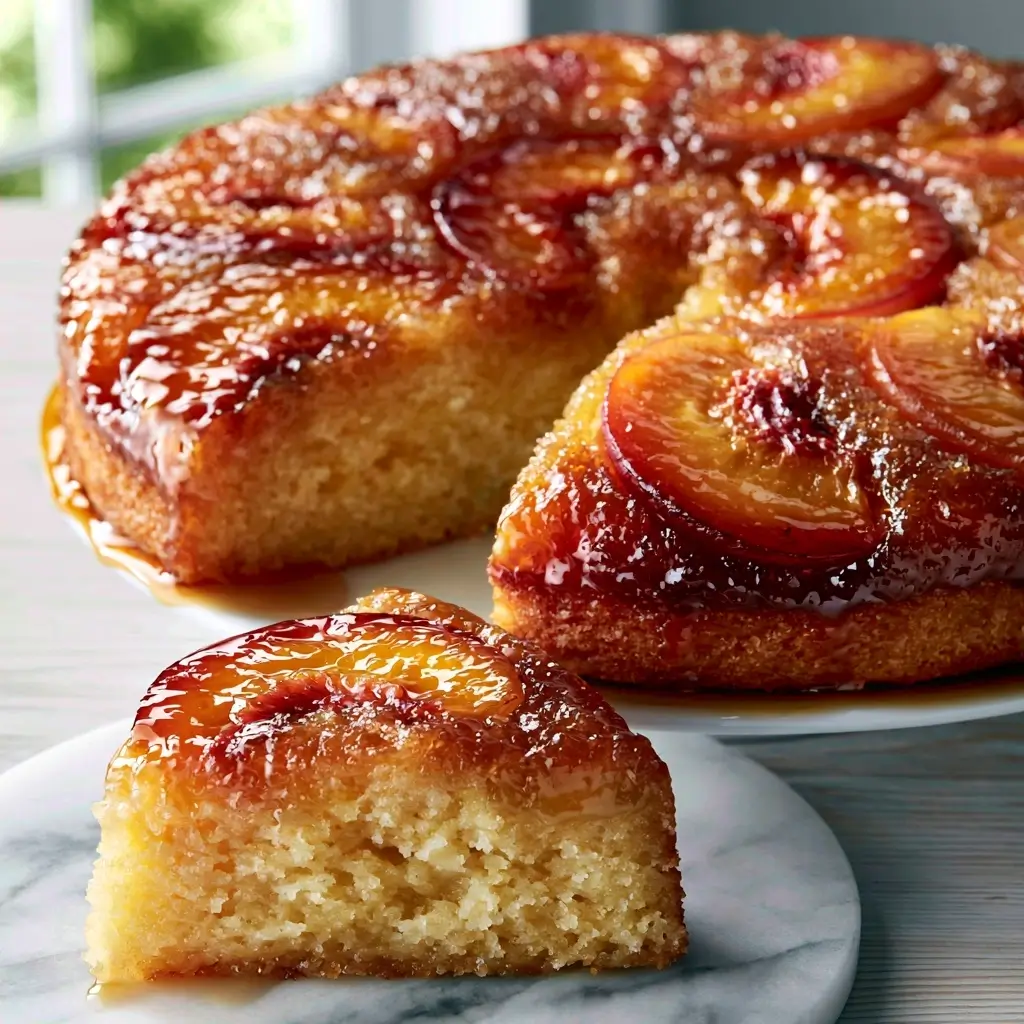 Upside Down Peach Cake
