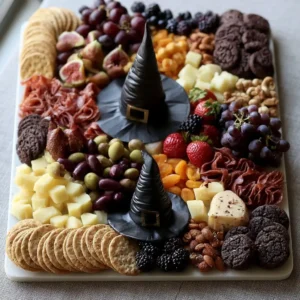 Festive Halloween Cheese Board Witch Hat Party Platter