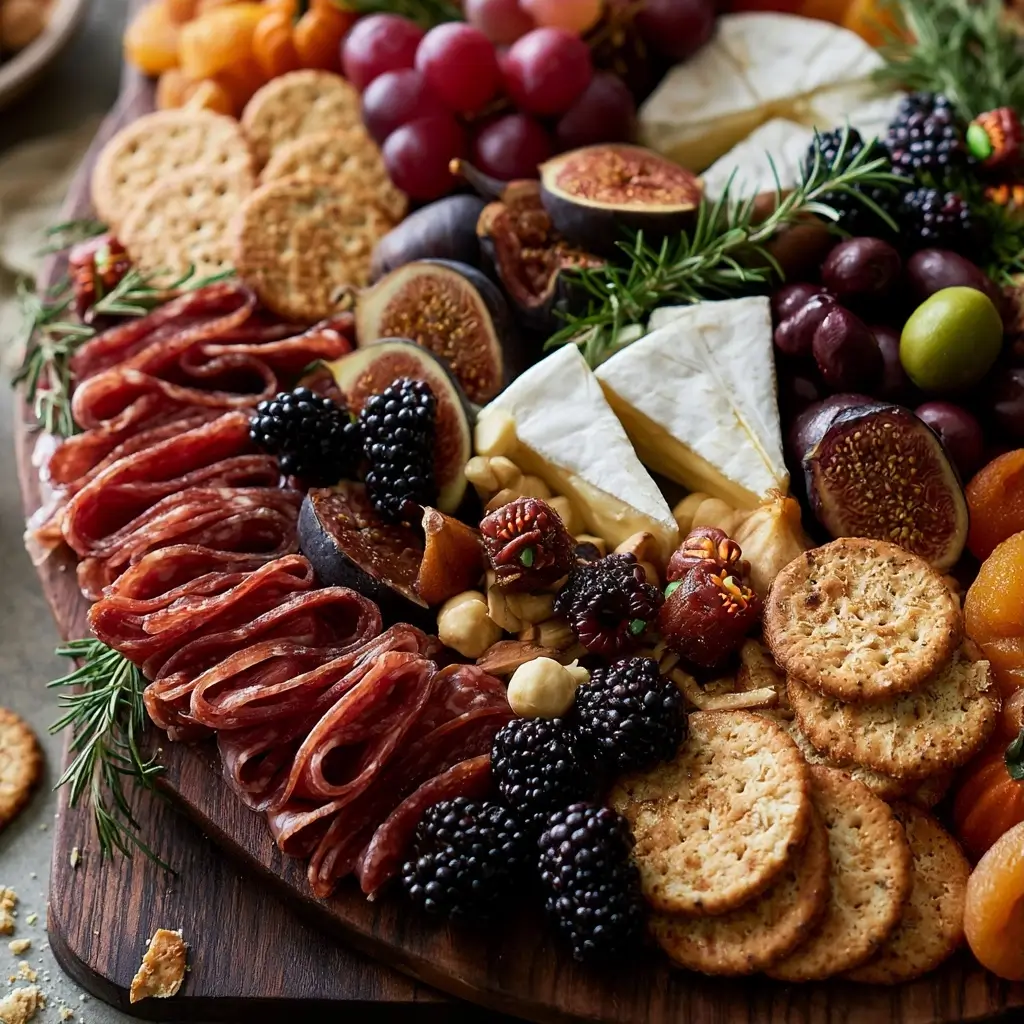 Halloween Charcuterie Board With Cured Salami & Brie