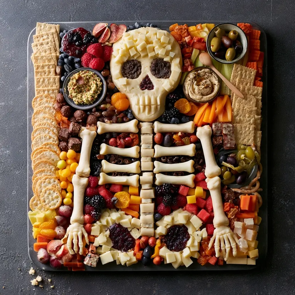 Halloween Skeleton Snack Board For Parties