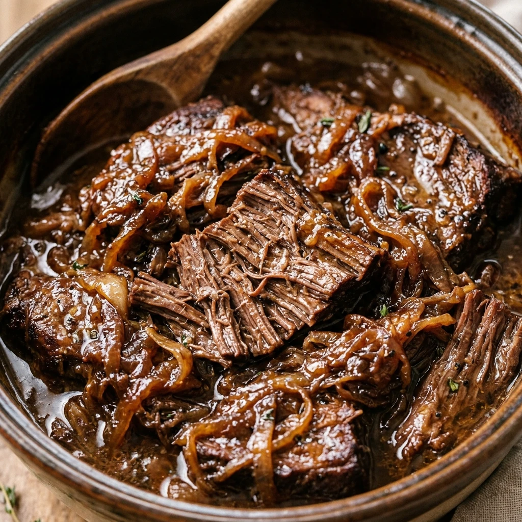 4-Ingredient French Onion Crock Pot Pot Roast