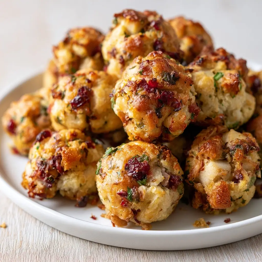Cranberry Turkey Stuffing Balls