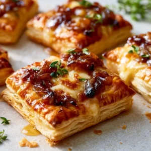 Caramelized Onion Gruyere Hot Honey Bites For Thanksgiving