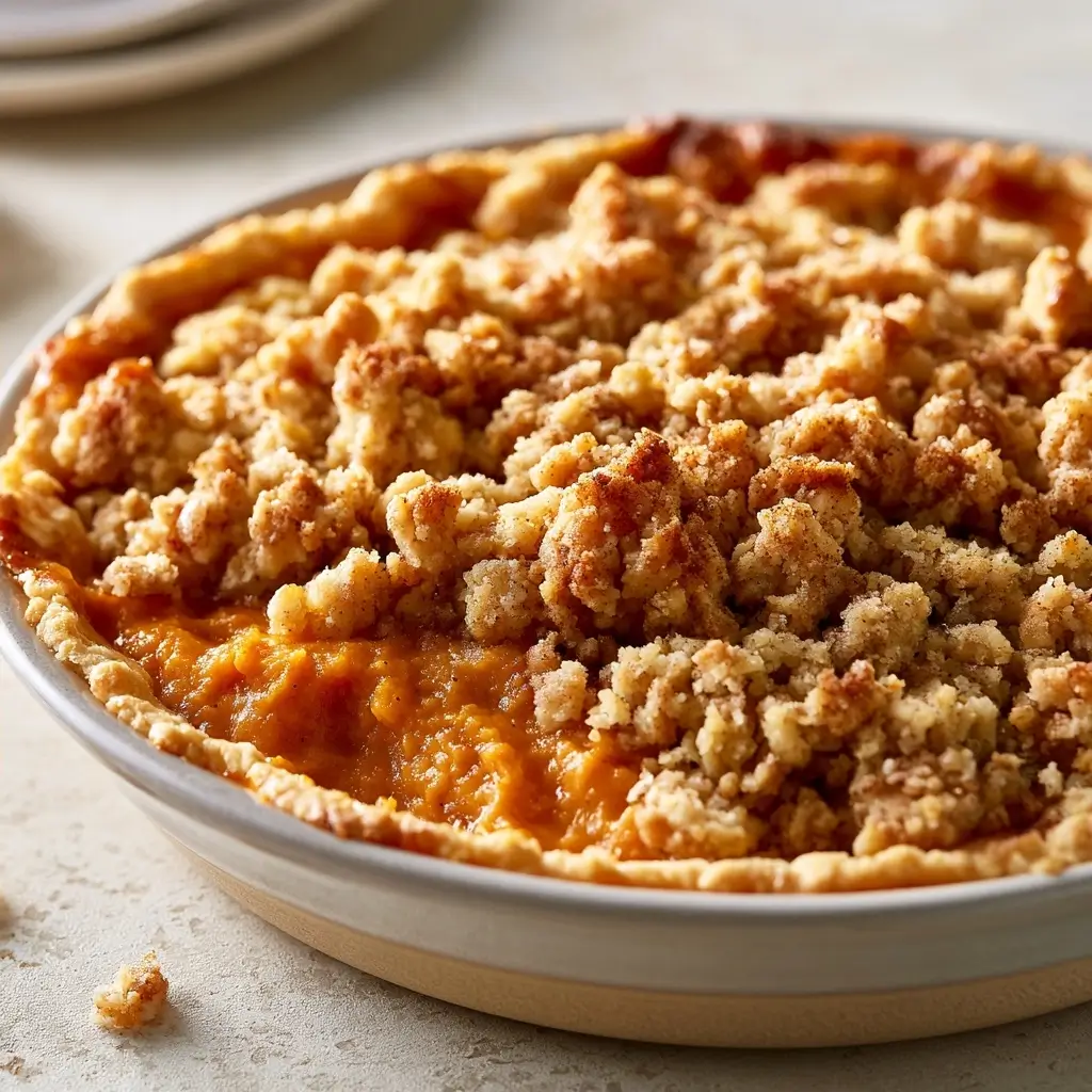 Crunchy Golden Pumpkin Pie Crisp With Cinnamon Streusel | Easy Fall Dessert
