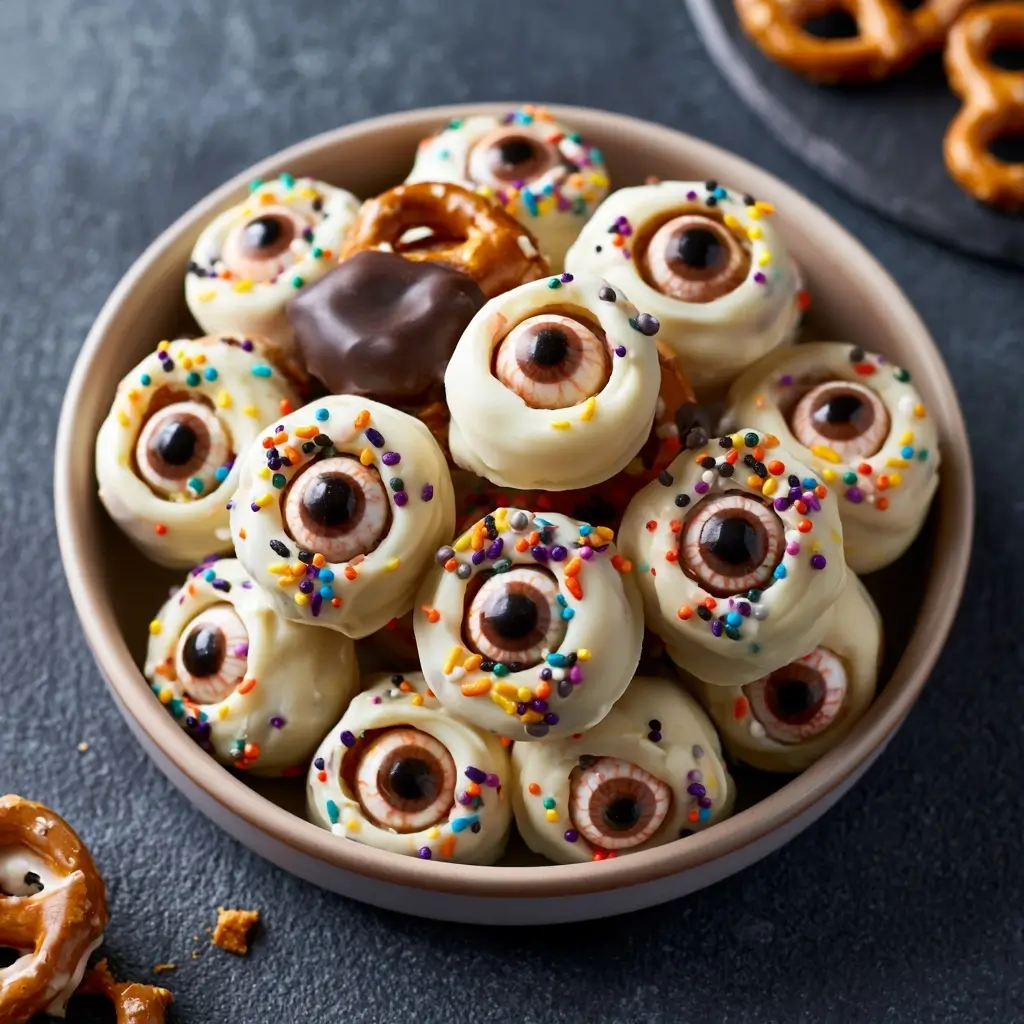 Halloween Pretzel Monster Eyeballs