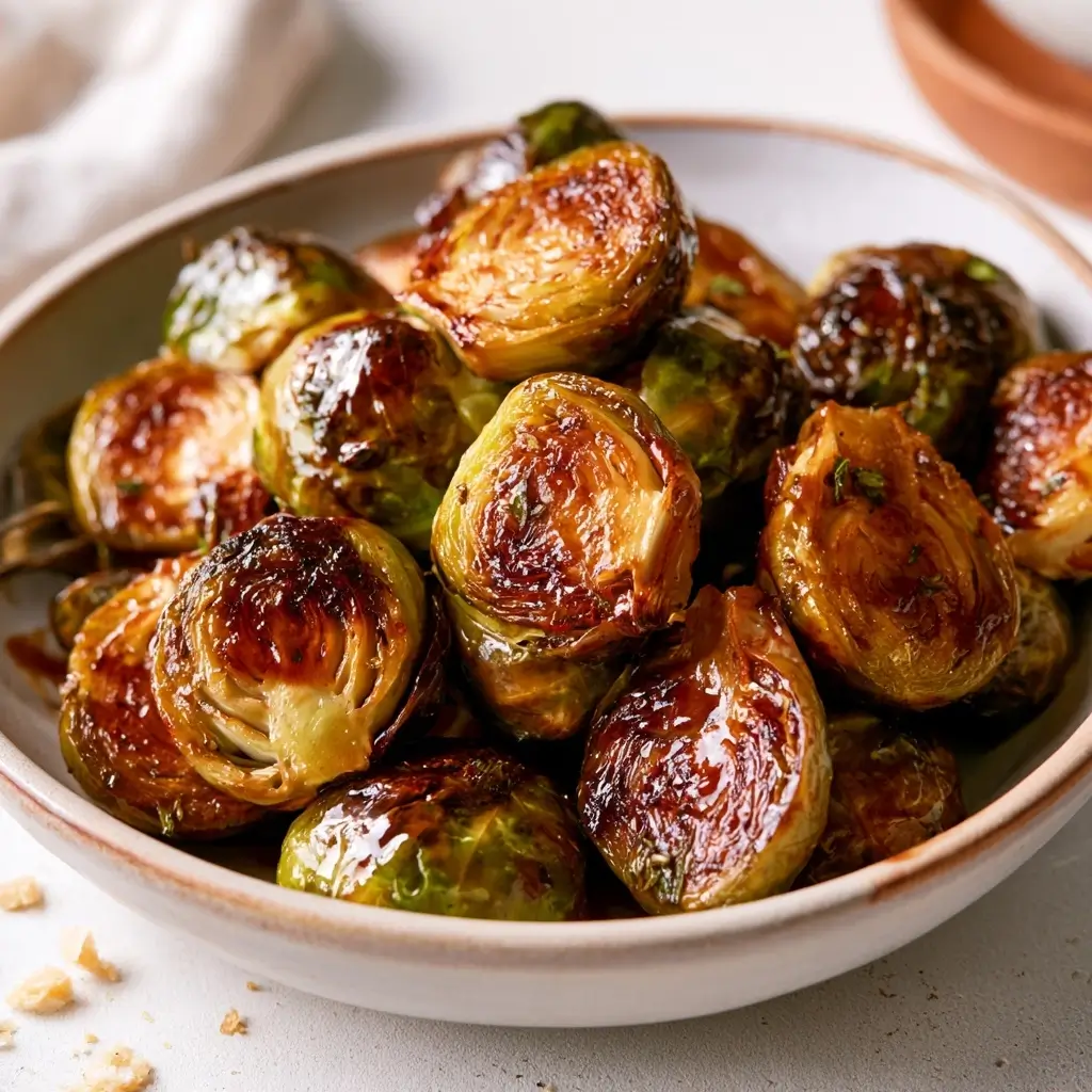 Maple Balsamic Roasted Brussels Sprouts | Thanksgiving Side Dishes