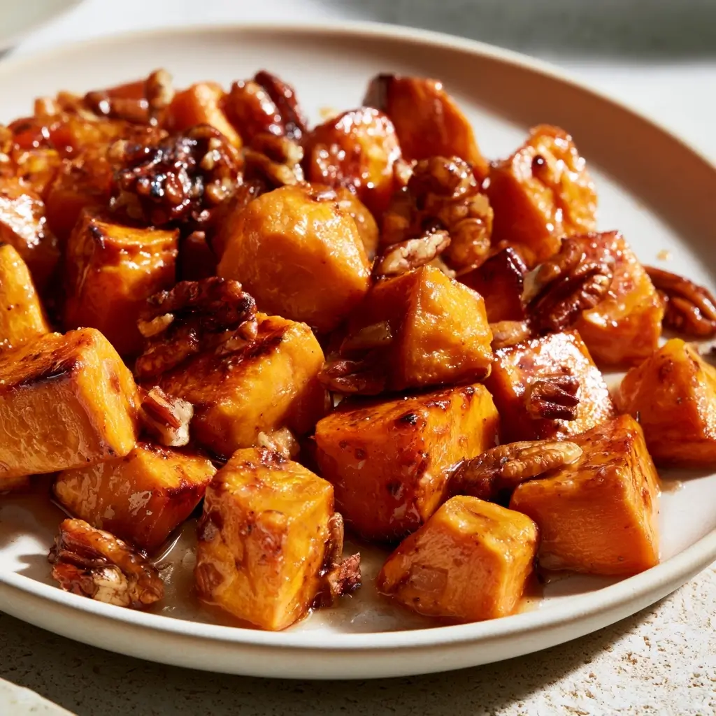 Maple Pecan Roasted Sweet Potatoes