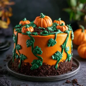 Pumpkin Patch Cake For Halloween