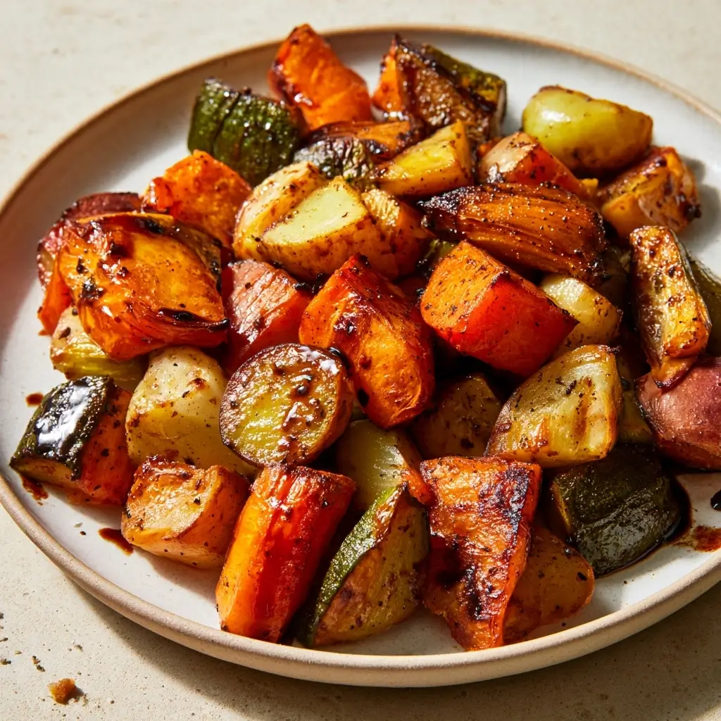 Roasted Autumn Vegetables With Balsamic Glaze Fall Side Dish