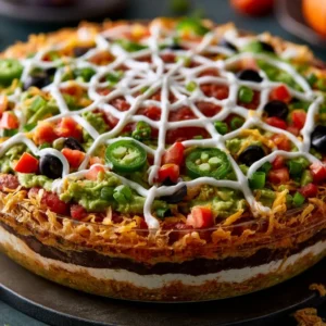 Spiderweb Taco Dip Recipe For Halloween Party