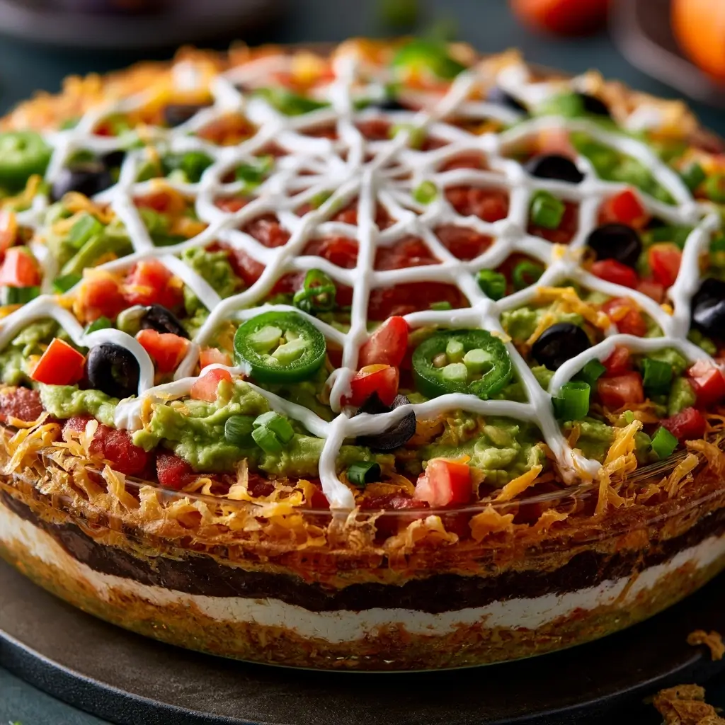 Spiderweb Taco Dip Recipe For Halloween Party