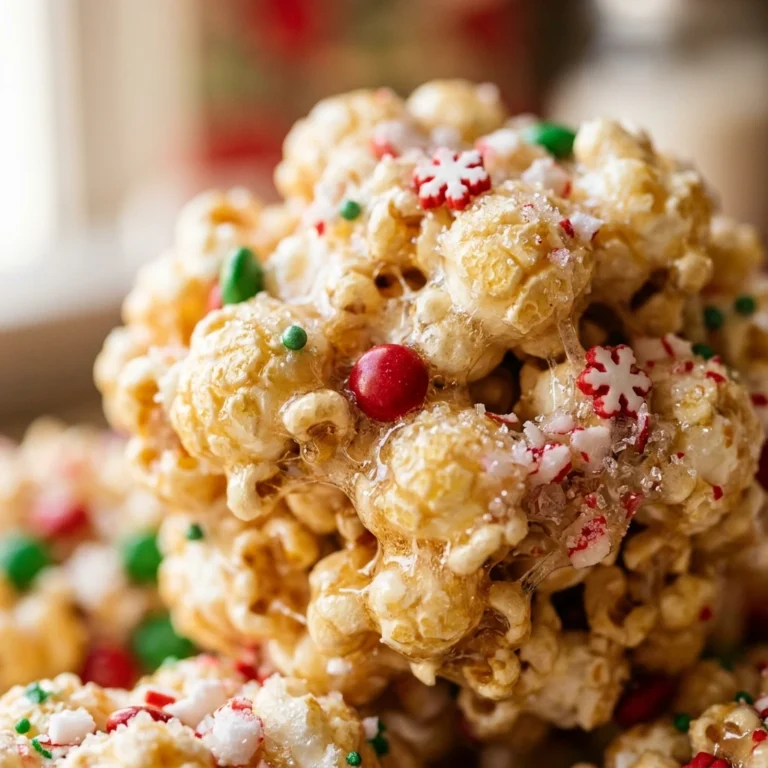 Christmas Popcorn Balls with Marshmallow