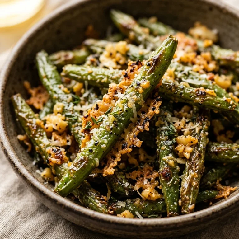 Crispy Garlic Parmesan Roasted Green Beans