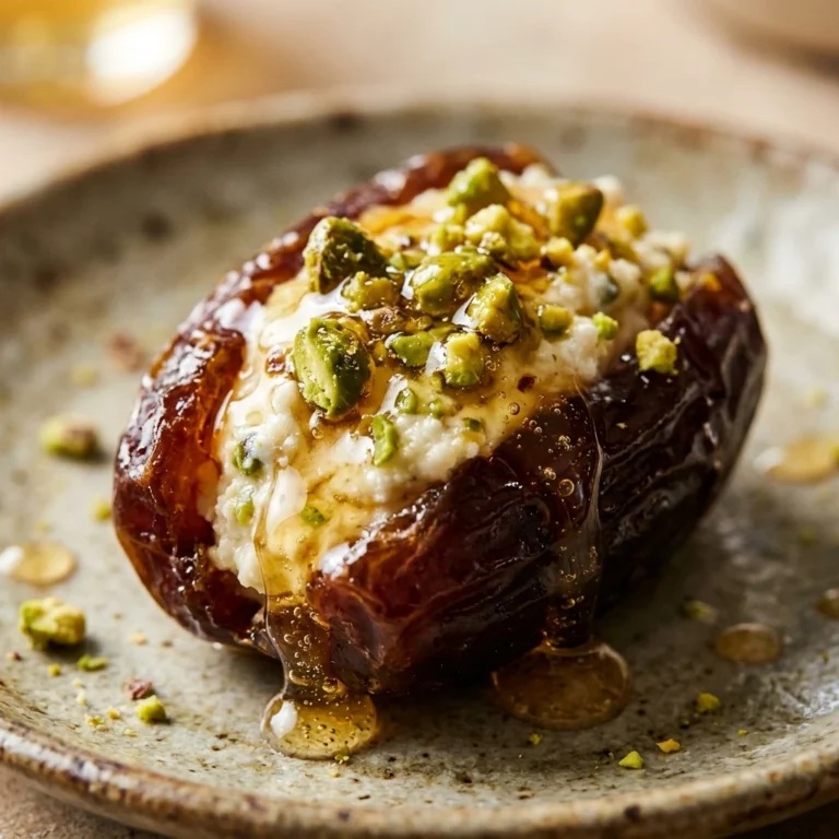 Honey Pistachio Ricotta Stuffed Dates