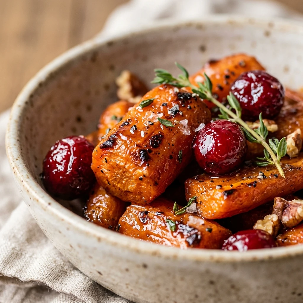 Maple Roasted Carrots with Cranberries