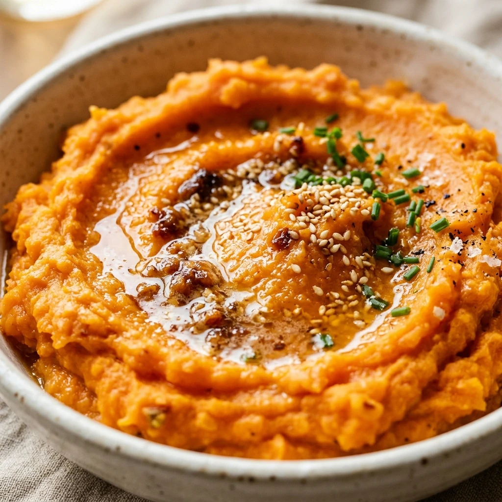 Mashed Sweet Potatoes with Miso Butter